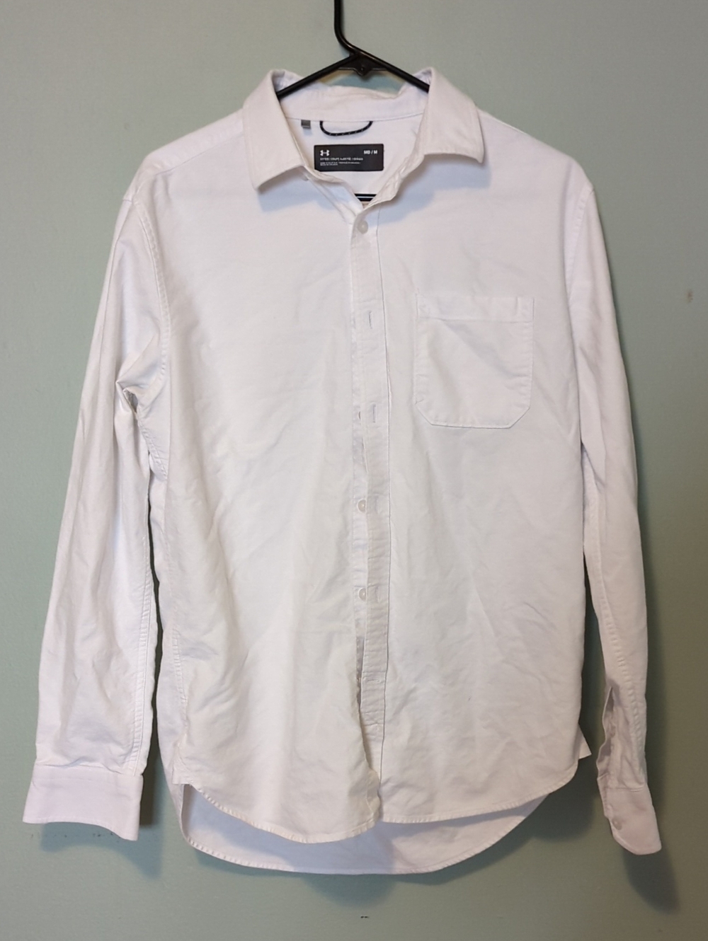 Under Armour White Button Down Long Sleeve Shirt